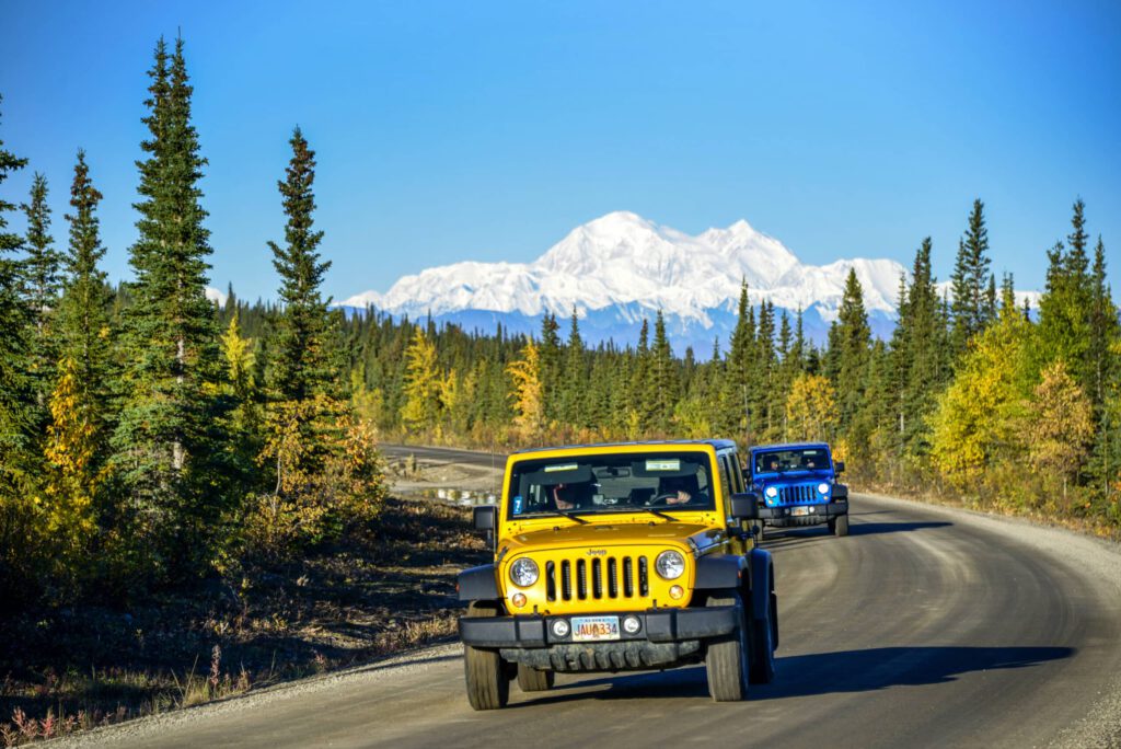 A Denali Jeep Excursion tour on the Denali Highway.